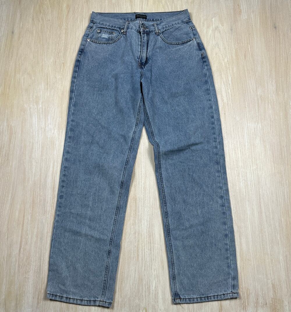 White Fox High Rise Straight Leg Classic Blue Denim Casual Everyday Jeans Small